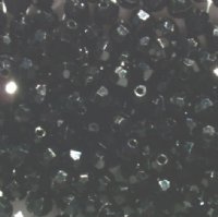200 6mm Acrylic Faceted Opaque Black